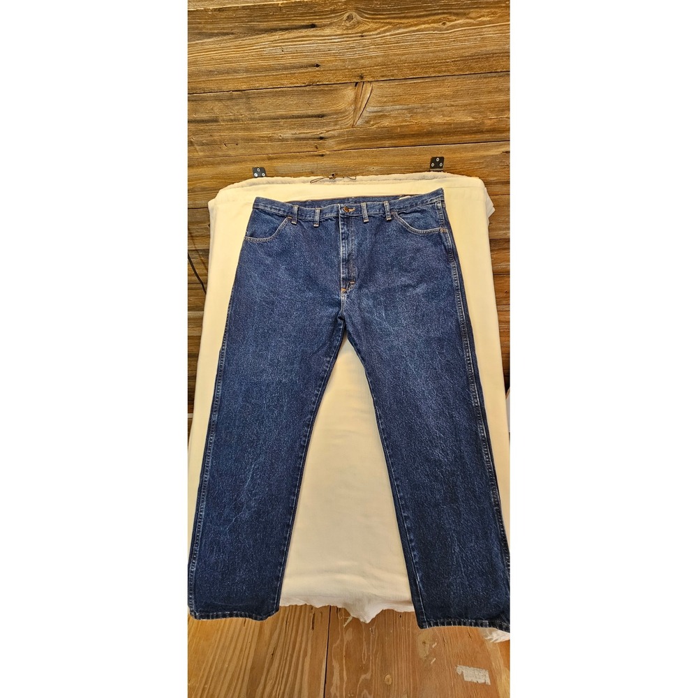 Rustler Mens Regular Fit Straight Leg Jeans Dark Wash Denim 44x32 1087619PW